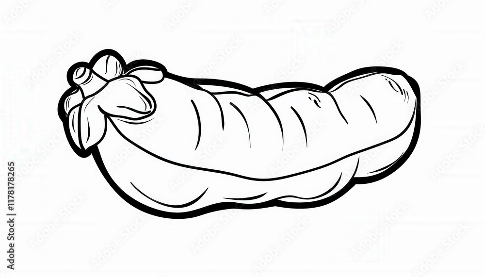 A quirky line art illustration of a bulbous root vegetable. Ideal for farm-to-table logos, vegetarian recipes, or kids' coloring books. A quirky line art illustration of a bulbous root vegetable. Ideal for farm-to-table logos, vegetarian recipes, or kids' coloring books.