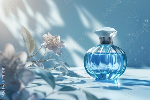 Elegant perfume bottle with floral decor