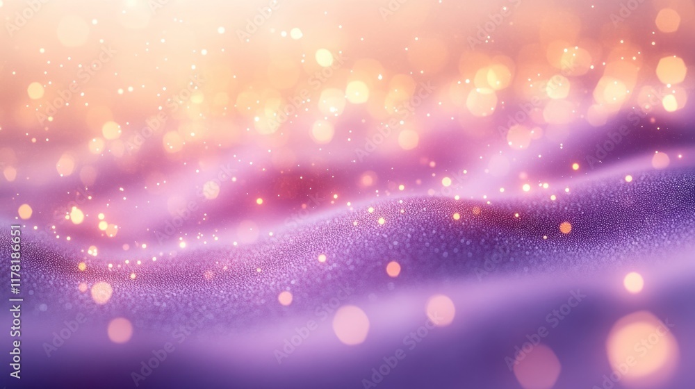 Sparkling purple fabric with glimmering lights creates a dreamy atmosphere at sunset. Generative AI Sparkling purple fabric with glimmering lights creates a dreamy atmosphere at sunset. Generative AI