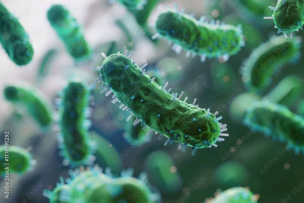 Fototapeta premium Close-up of bacteria cells in motion