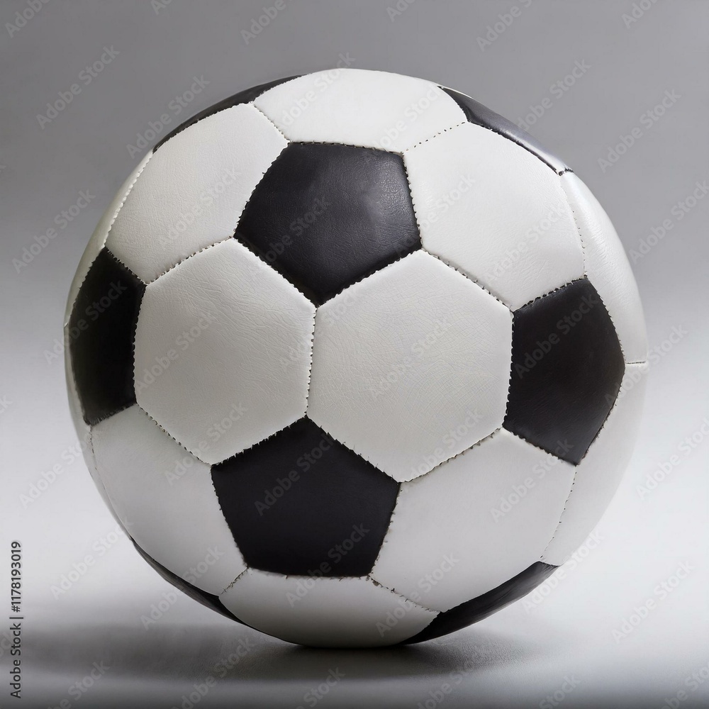 Fototapeta premium Soccer ball with white and black colors on a white background