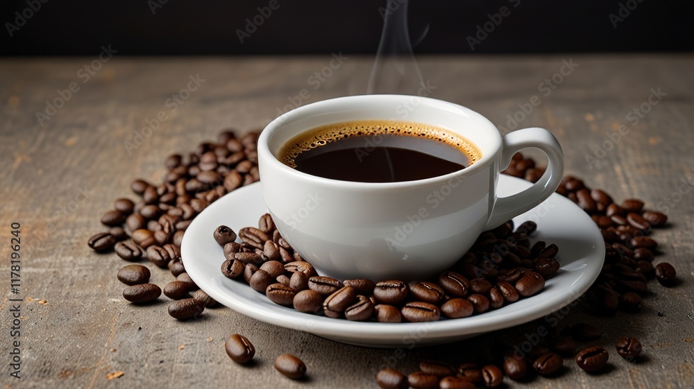 Fototapeta premium Coffee on caffe background