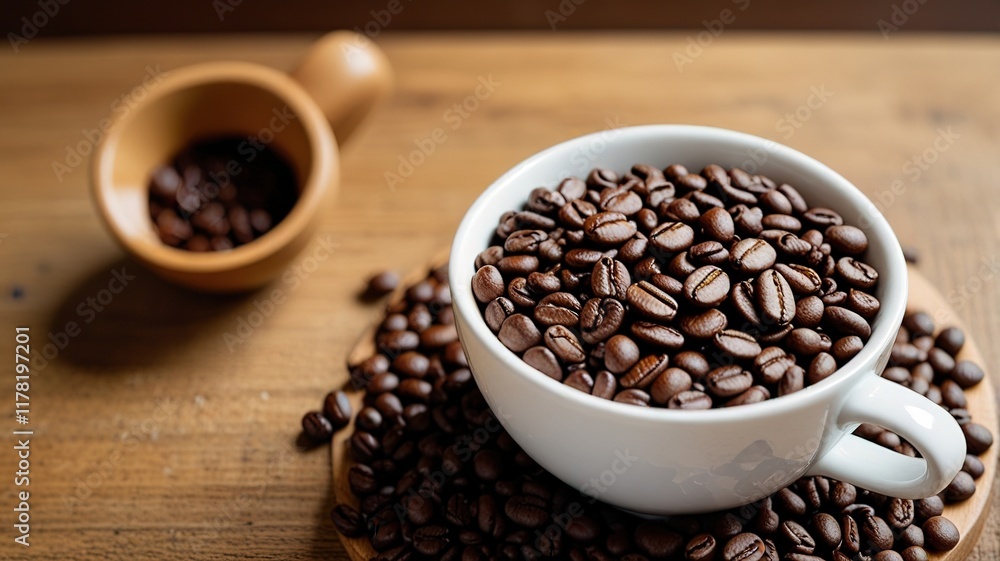 Coffee on caffe background Coffee on caffe background