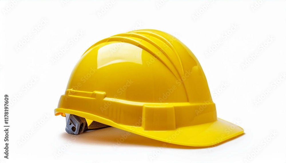 Fototapeta premium Yellow hard hat isolated on white. Safety equipment