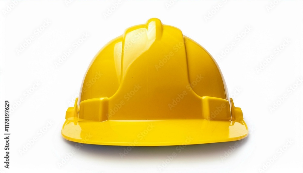 Fototapeta premium Yellow hard hat isolated on white. Safety equipment