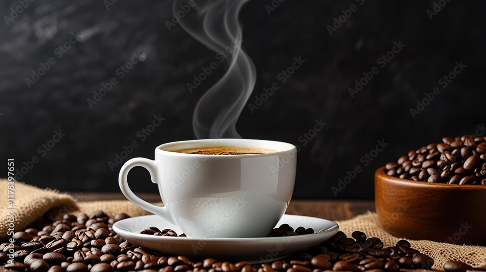 Fototapeta premium Coffee on caffe background