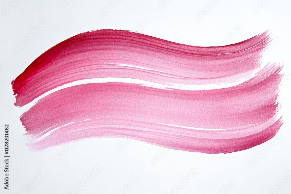 Pink brush stroke on a white background Pink brush stroke on a white background