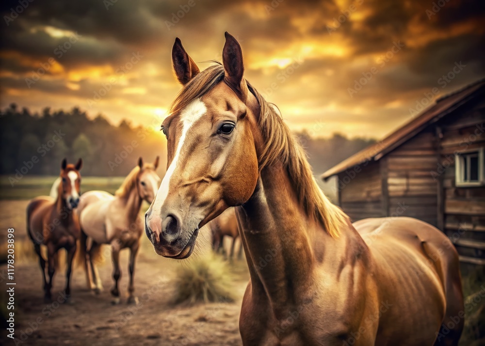 Obraz premium Vintage Horse Portraits: Majestic Equine Photography Collection