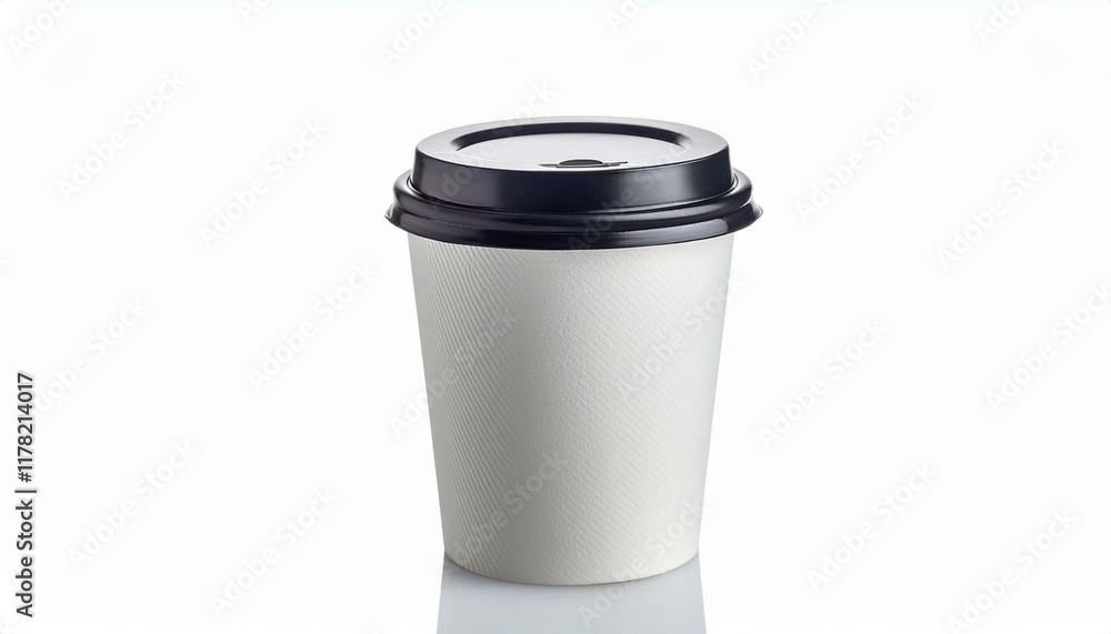 white paper cup with lid suitable for hot beverages isolated on white background white paper cup with lid suitable for hot beverages isolated on white background