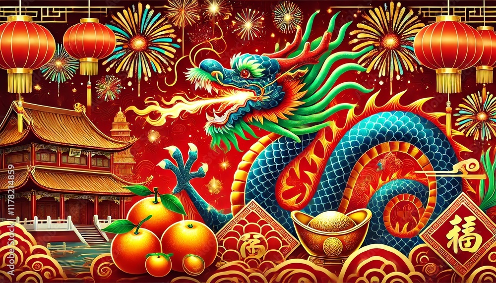 custom made wallpaper toronto digitalA creative wide-angle low shot capturing an intricate firework display forming geometric patterns in the night sky, set against a backdrop of glowing