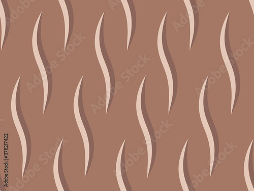 Abstract Wavy Lines Seamless Vector Pattern in coffee tones, mocha brown, beige. Textile, scrapbook