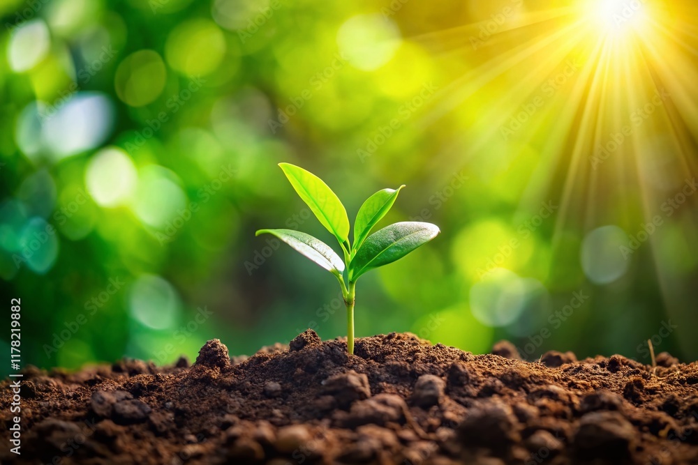 Young Sprout Emerging, New Life, Growth, Spring, Nature Stock Photo Young Sprout Emerging, New Life, Growth, Spring, Nature Stock Photo