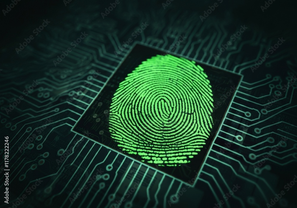 Finger print network cyber security background