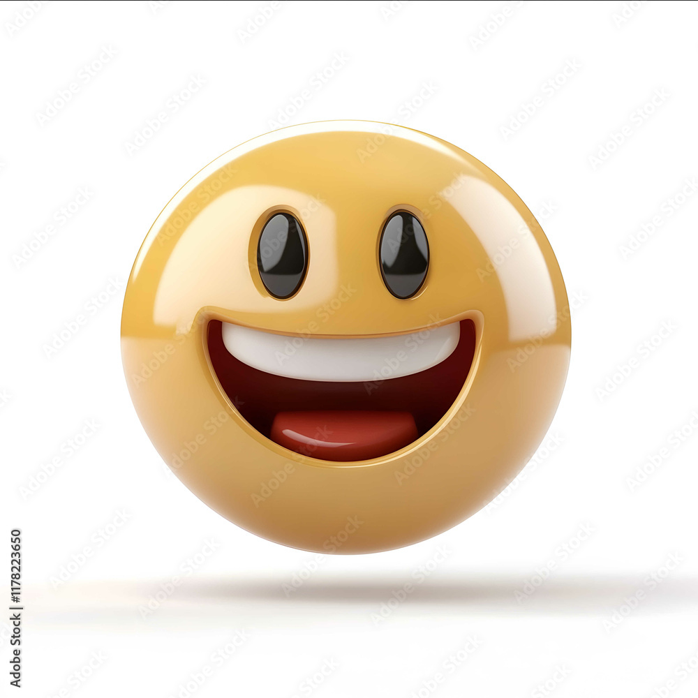 Fototapeta premium smile 3d emoji Isolated white background