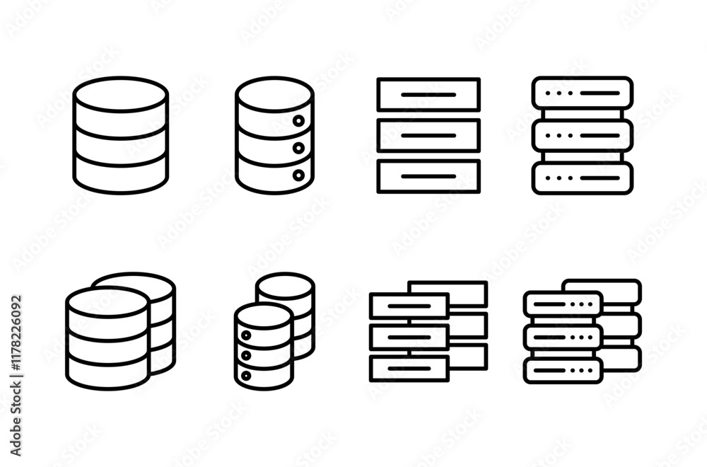 Database icon vector isolated on white background. database vector icon Database icon vector isolated on white background. database vector icon