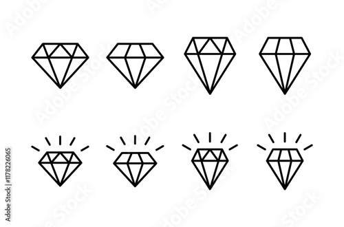 Diamond icon vector isolated on white background. Diamond vector icon. Gemstone symbol