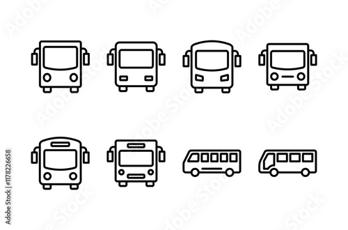 Bus Icon vector isolated on white background. Black bus vector icon