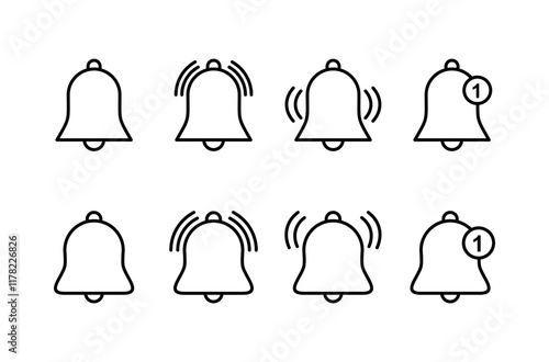 Bell Icon vector isolated on white background. Notification symbol. Bell vector icon