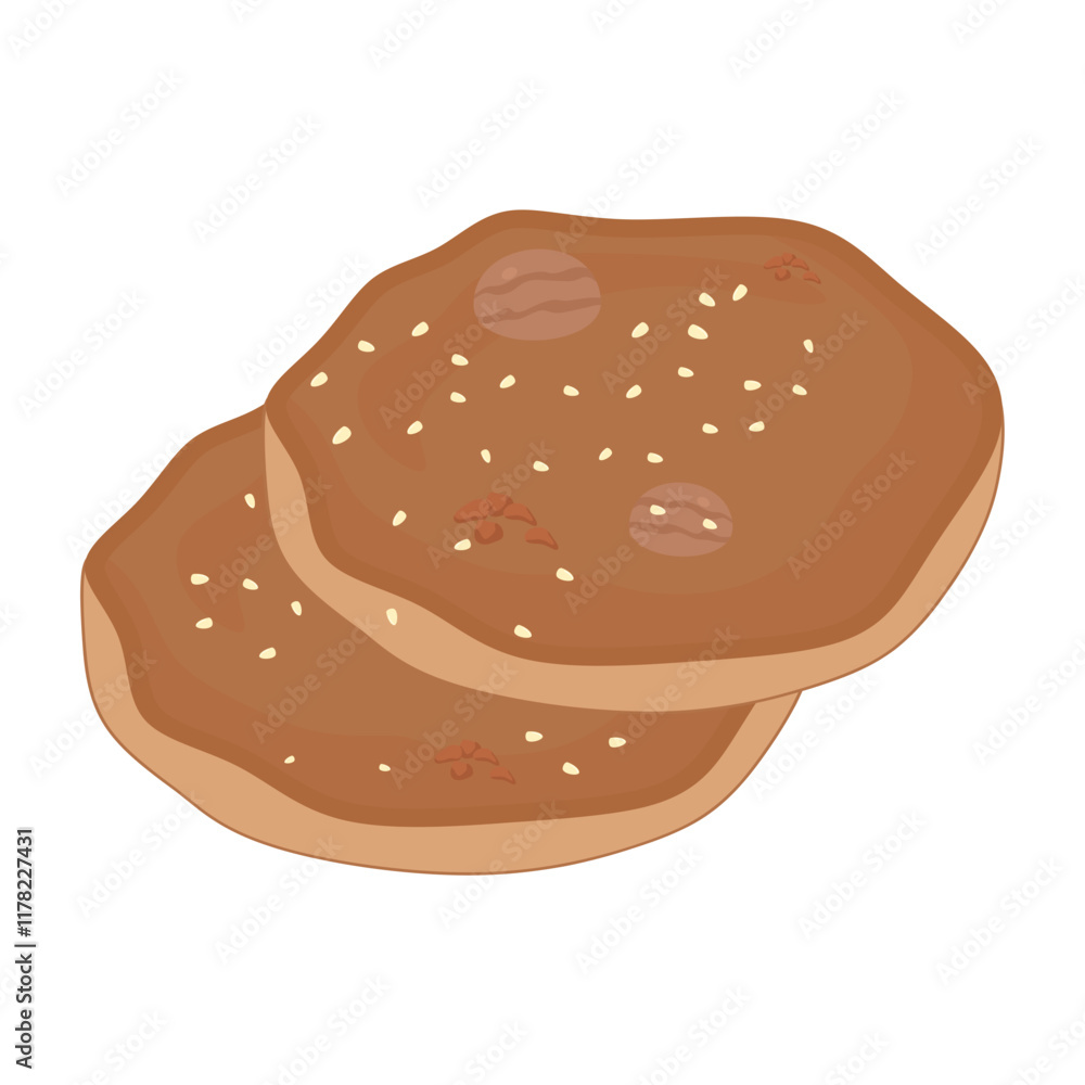 Haddeok Vector Illustration with Sweet Korean Pancakes Haddeok Vector Illustration with Sweet Korean Pancakes