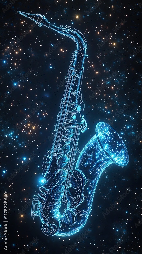 custom made wallpaper toronto digitalCelestial Saxophone A Cosmic Musical Instrument