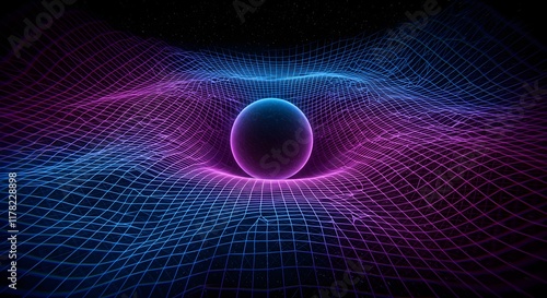 curved fabric of space-time under the influence of gravity visualized, theory of general relativity explained visually