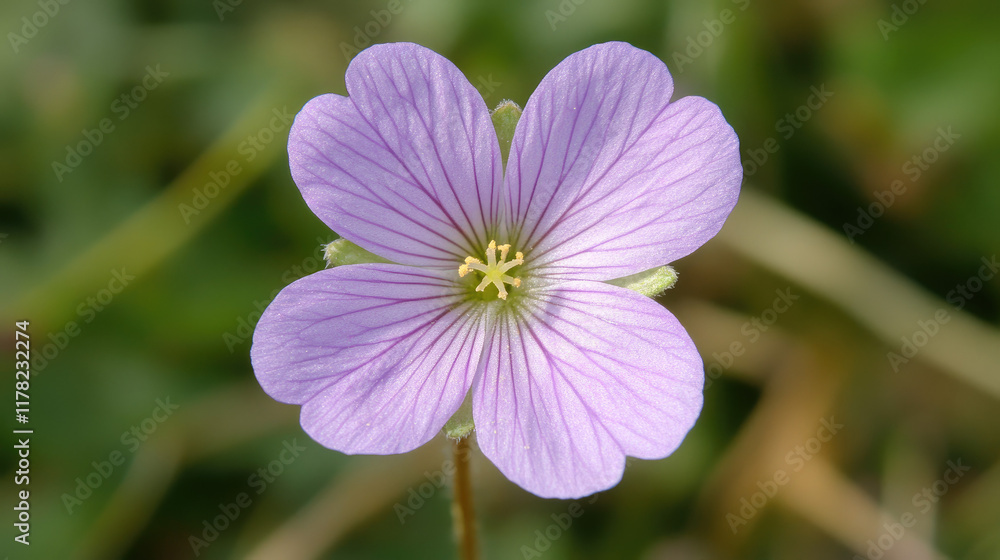 Delicate purple flower with intricate details in natural setting Delicate purple flower with intricate details in natural setting