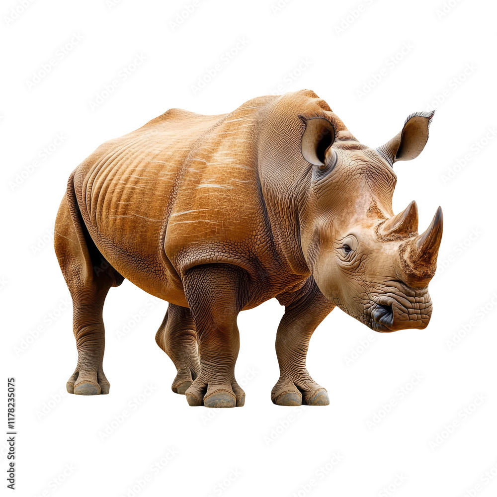 Fototapeta premium Realistic Rhinoceros on Transparent Background