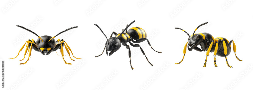 Realistic Ant Illustrations on Transparent Background Realistic Ant Illustrations on Transparent Background