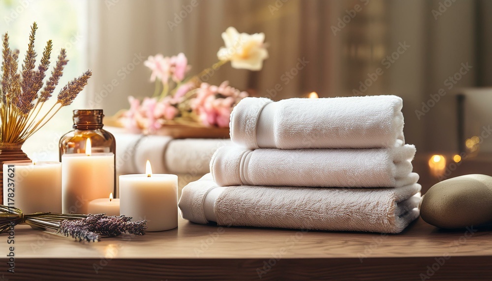 The calming colors of spa towels create a soothing atmosphere. The calming colors of spa towels create a soothing atmosphere.