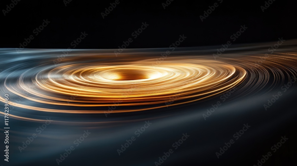 A dark field with a superfluid vortex at its center, where spiraling lines of light depict the perfect, frictionless motion of particles, illustrating advanced physics A dark field with a superfluid vortex at its center, where spiraling lines of light depict the perfect, frictionless motion of particles, illustrating advanced physics