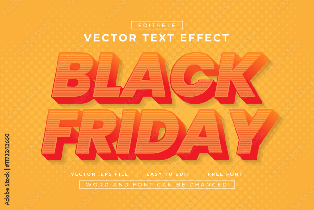 Vector Black Friday 3D Editable Text Effect