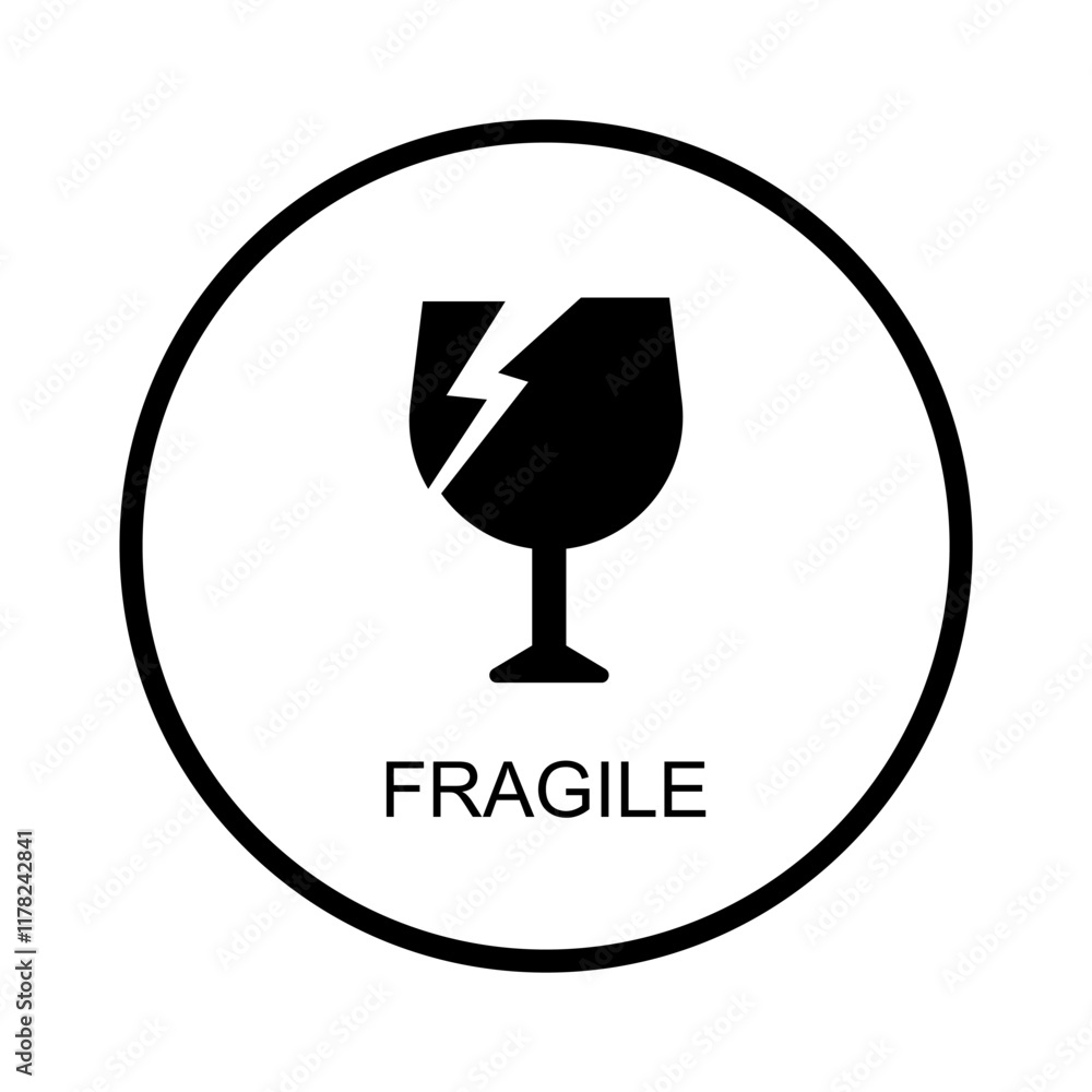 Fragile package in flat style icon. handle with care PNG symbol. delivery shipping labels signs vector illustration for apps and website Fragile package in flat style icon. handle with care PNG symbol. delivery shipping labels signs vector illustration for apps and website