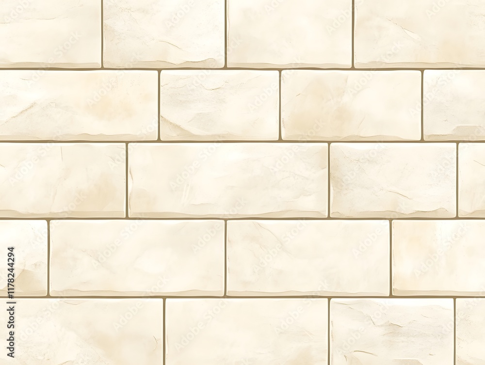 Naklejka premium Off-White Rectangular Tile Wall Seamless Pattern