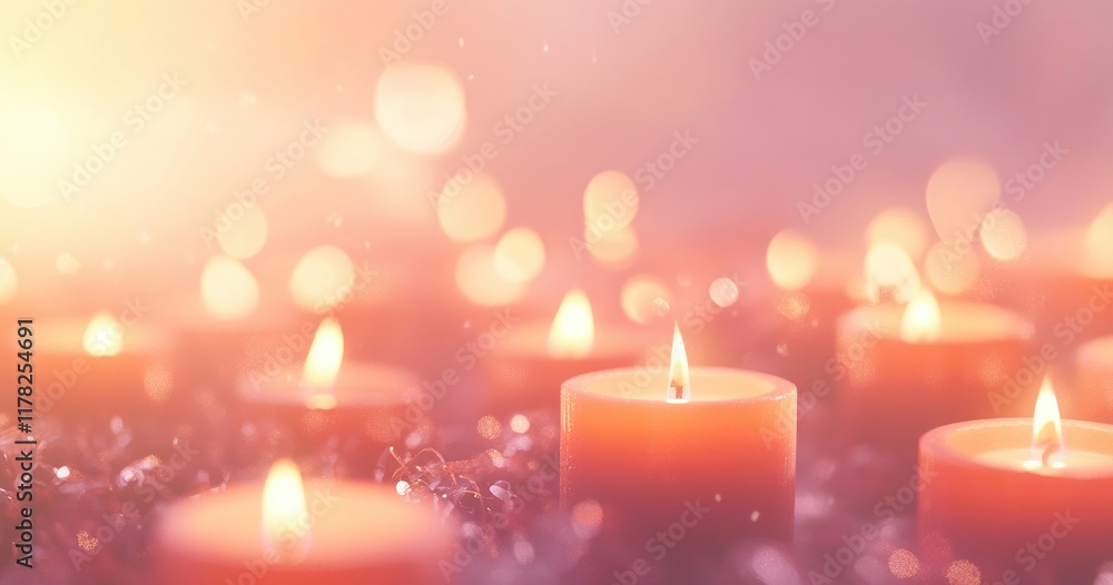 A warm and inviting background with soft, glowing candles in various sizes and hues. The candles create an atmosphere of tranquility and serenity, perfect for conveying the essence of warmth and celeb A warm and inviting background with soft, glowing candles in various sizes and hues. The candles create an atmosphere of tranquility and serenity, perfect for conveying the essence of warmth and celeb