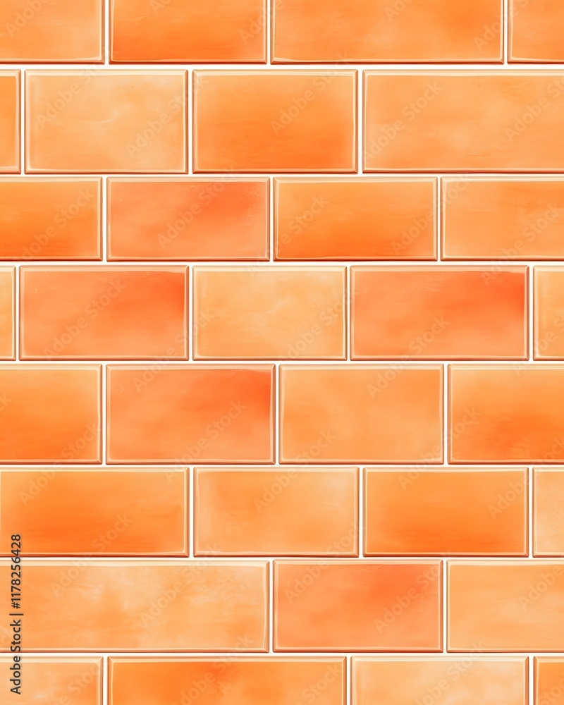 Obraz premium Seamless Pattern of Light Orange Rectangular Tiles