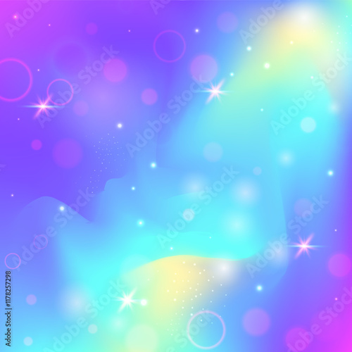 Magic Pattern. Pink Fairy Background. Rainbow Hologram. Iridescent Universe Mesh. Purple Girlish Gradient. Lilac Colorful Invitation. Girl Glitter. Neon Magic Pattern.