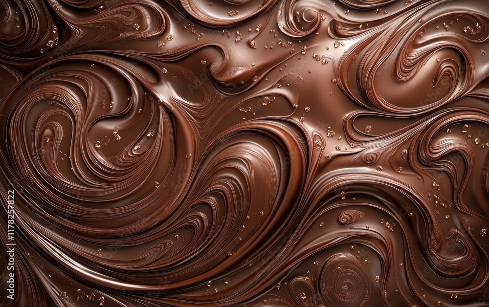 Abstract chocolate-colored background with swirls and waves. Brown, dark, abstract, chocolate, background, close-up, flowing, gradient, illustration, 3D render, soft light, elegant, design, texture, Abstract chocolate-colored background with swirls and waves. Brown, dark, abstract, chocolate, background, close-up, flowing, gradient, illustration, 3D render, soft light, elegant, design, texture,