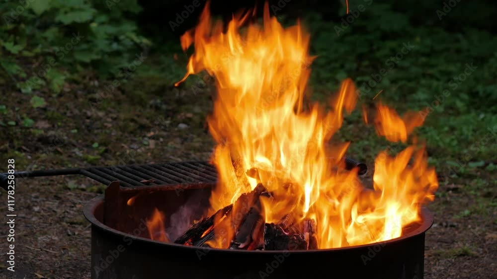 Night fire flames coals bonfire. Night fire flames coals bonfire.