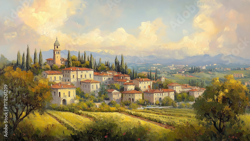 Essence of Italy: An Oil Painting of Timeless Cityscapes
