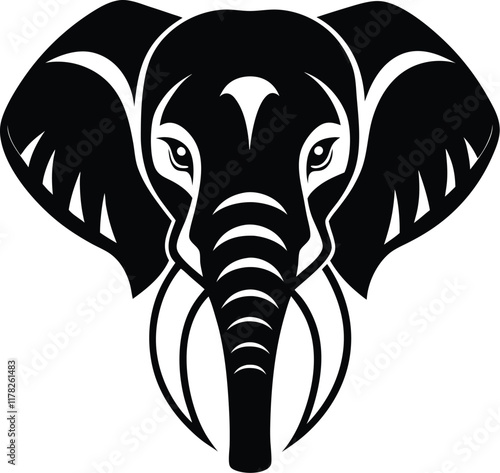 Wallpaper Mural Elephant head silhouette illustration design, vector graphic, isolated icon Torontodigital.ca