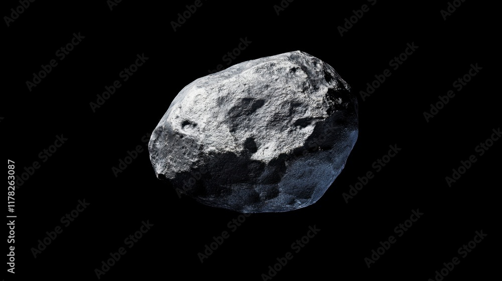 Lonesome Space Rock in the Void - 3D Render Lonesome Space Rock in the Void - 3D Render