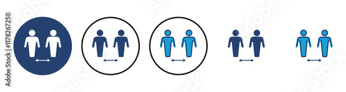 Social distance icon vector. social distancing icon. self quarantine sign