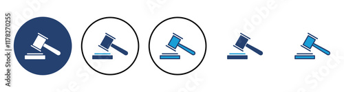 Gavel icon vector. judge gavel icon vector. law icon vector. auction hammer