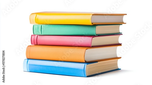 Wallpaper Mural Stack of colorful books on white background. Torontodigital.ca