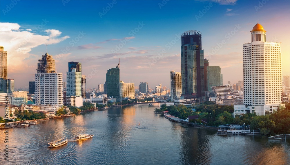 Fototapeta premium city of bangkok in thailand architecture cityscape landscape