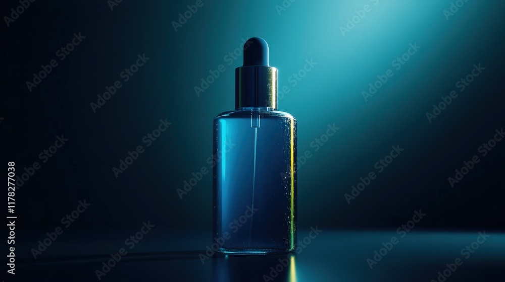 Fototapeta premium Blue cosmetic oil product mockup