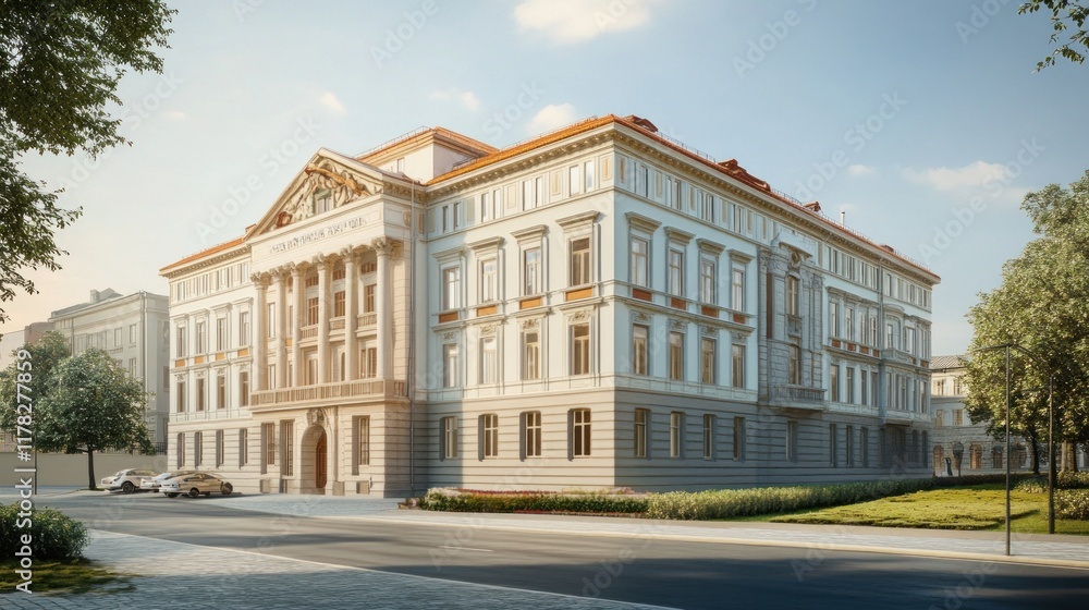 Elegant architectural building with classic design. Elegant architectural building with classic design.