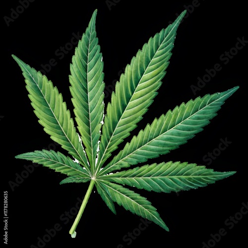 cannabis leaf on black background