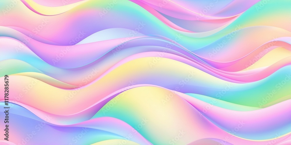 Abstract colorful background with soft, wavy patterns flowing horizontally. Vibrant pastel colors, including pink, blue, purple, green, and yellow, blend smoothly with a gradient effect. Abstract colorful background with soft, wavy patterns flowing horizontally. Vibrant pastel colors, including pink, blue, purple, green, and yellow, blend smoothly with a gradient effect.