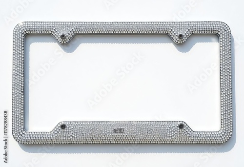 Obraz na płótnie License plate frame with embedded gems on white background w salonie